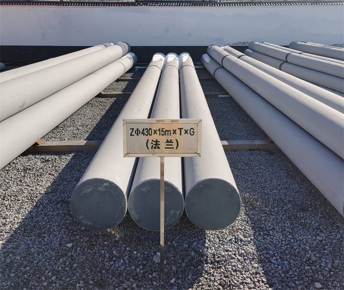 郑州430×15米×T×G法兰水泥杆